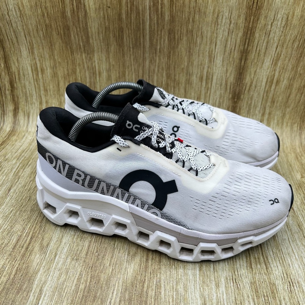 On Cloudmonster Running Shoes Women's Size 10.5 White Black CloudTec 3WE10112035